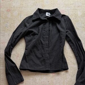 Princess Polly black striped button down